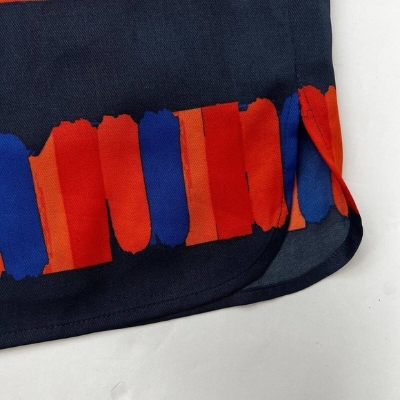 Ann Taylor Orange Blue Elastic Waist Skirt Geometric size 6 - Picture 3 of 8